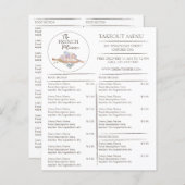 Café Patisserie Bäckerei Business Menü (Vorne/Hinten)