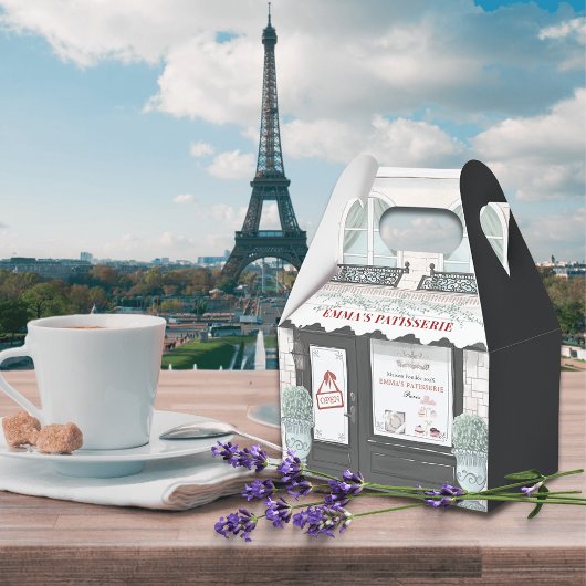 Café Patisserie Black Favor Box Geschenkschachtel