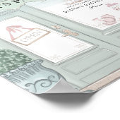 Café Patisserie Grüne Kulisse Poster (Ecke)