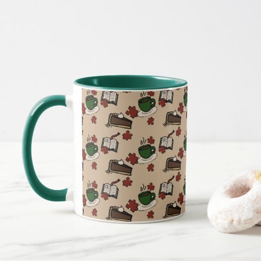 Cafe Pattern Mug Tasse (Mit Donut)