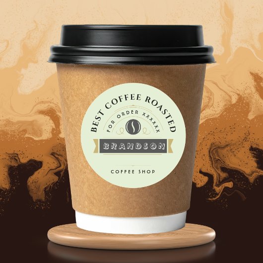 Café Personalisierte Markenbildung Runder Aufkleber