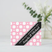 Cafe Pink Polka Dots Save the Date (Stehend Vorderseite)