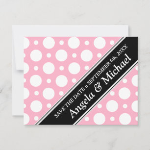 Cafe Pink Polka Dots Save the Date