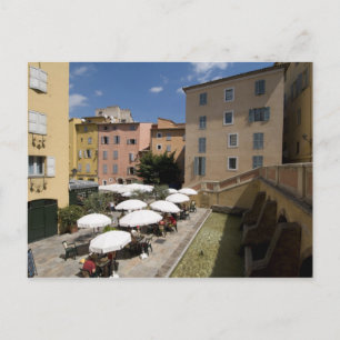 Café, Place de l'Eveche, Grasse, Postkarte