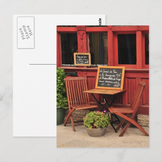 Café Postcard Postkarte (Vorne/Hinten)