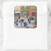 Café Provence Quadratischer Aufkleber (Tasche)