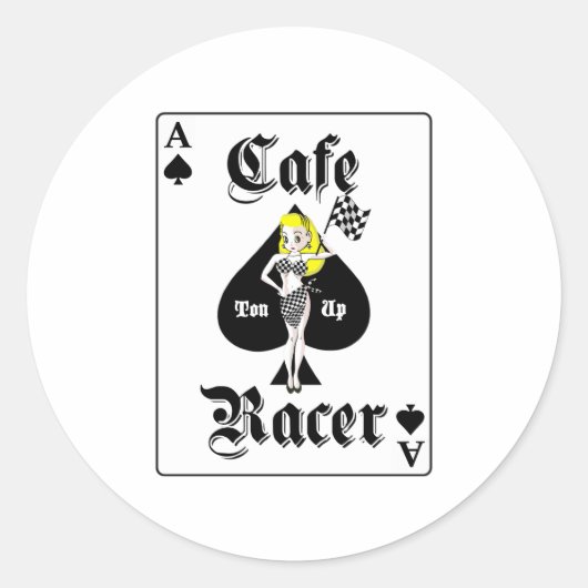 Cafe Racer Blonde Runder Aufkleber (Vorderseite)