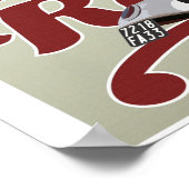 Café Racer Girl on Moto Guzzi Motorrad Poster (Ecke)