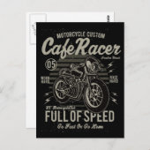 Café Racer hart Race Hard Go Schnell oder Go Zuhau Postkarte (Vorne/Hinten)