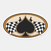 Café Racer / Motorrad Ovaler Aufkleber (Vorderseite)