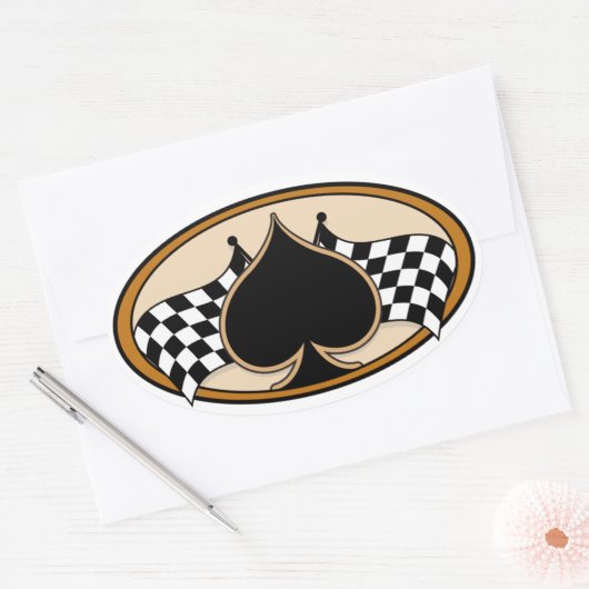 Café Racer / Motorrad Ovaler Aufkleber (Umschlag)