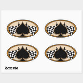 Café Racer / Motorrad Ovaler Aufkleber (Blatt)