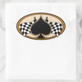 Café Racer / Motorrad Ovaler Aufkleber (Tasche)