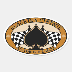 Café Racer / Motorrad Ovaler Aufkleber