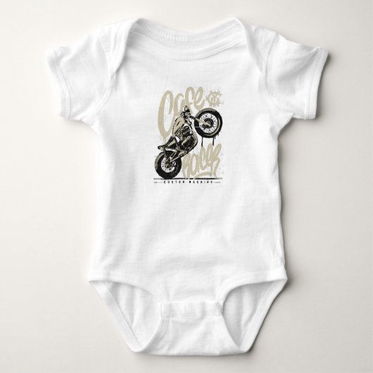 Cafe Racer Oldtimer-Motorrad Baby Strampler (Vorderseite)