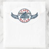 Cafe Racer Ovaler Aufkleber (Tasche)