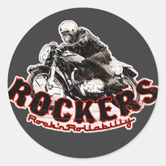 Cafe Racer Runder Aufkleber (Vorderseite)