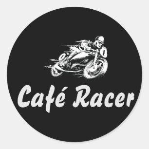 Café Racer Runder Aufkleber