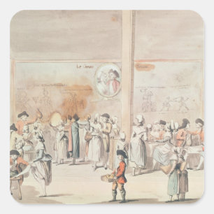 Café Ramponneau Quadratischer Aufkleber