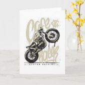Café-Renner Vintages Motorrad Karte (Gelbe Blume)
