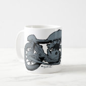 Café-Rennläufer-klassisches Grau Kaffeetasse (Vorderseite Links)