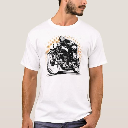 Café-Rennläufer-Reiter-Motorrad-T-Shirt T-Shirt (Vorderseite)