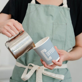 Café Restaurant Nehmen Sie Blue Coffee Script weg Pappbecher