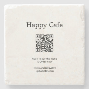Cafe Restaurant Scan zu sehen Menü Bestellung QR H Steinuntersetzer