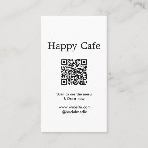 Cafe Restaurant Scan zu sehen Menü Bestellung QR H Visitenkarte