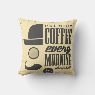 Café Retro-Etiketten-Designer Akzentkissen Kissen