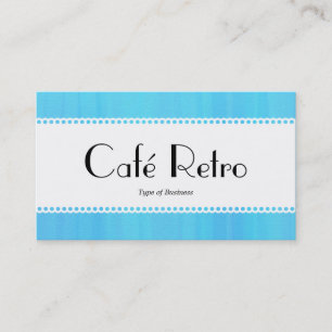 Café Retro (Scalloped) - Blauer gestrichene Textu Visitenkarte