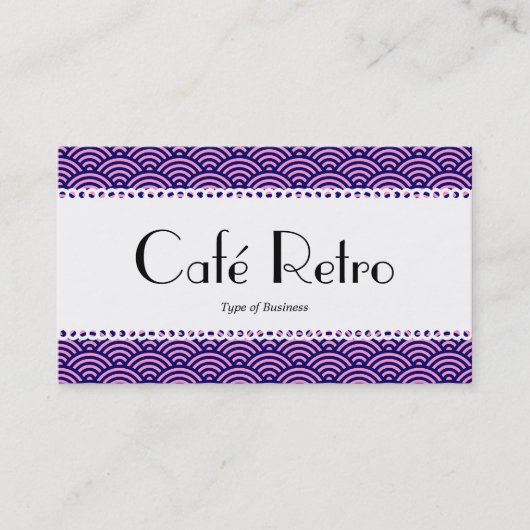 Café Retro (Scalloped) - Muster für Fischfang Visitenkarte (Vorderseite)