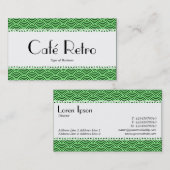 Café Retro (Scalloped) - Muster für Fischfang Visitenkarte (Vorne/Hinten)