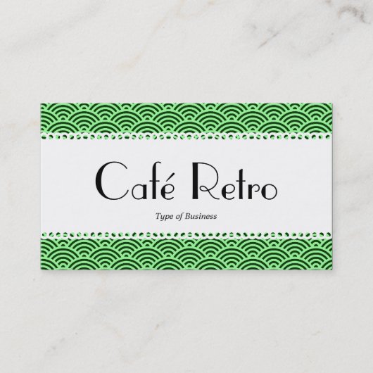 Café Retro (Scalloped) - Muster für Fischfang Visitenkarte (Vorderseite)