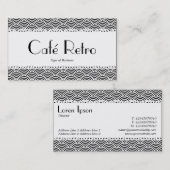 Café Retro (Scalloped) - Muster für Fischfang Visitenkarte (Vorne/Hinten)