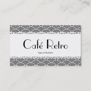 Café Retro (Scalloped) - Muster für Fischfang Visitenkarte