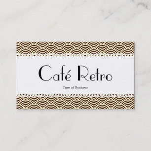 Café Retro (Scalloped) - Muster für Fischfang Visitenkarte