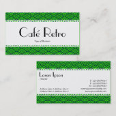 Café Retro (Scalloped) - Muster für Fischfang Visitenkarte (Vorne/Hinten)