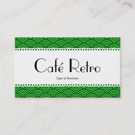 Café Retro (Scalloped) - Muster für Fischfang Visitenkarte (Vorderseite)