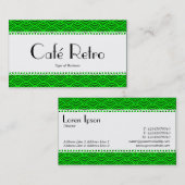 Café Retro (Scalloped) - Muster für Fischfang Visitenkarte (Vorne/Hinten)