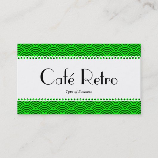 Café Retro (Scalloped) - Muster für Fischfang Visitenkarte (Vorderseite)