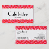 Café Retro (Scalloped) - Muster für Fischfang Visitenkarte (Vorne/Hinten)