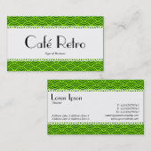 Café Retro (Scalloped) - Muster für Fischfang Visitenkarte (Vorne/Hinten)
