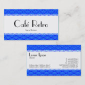 Café Retro (Scalloped) - Muster für Fischfang Visitenkarte (Vorne/Hinten)