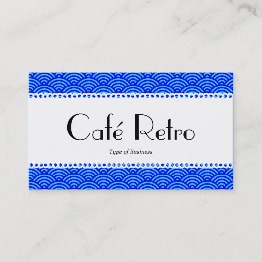 Café Retro (Scalloped) - Muster für Fischfang Visitenkarte (Vorderseite)