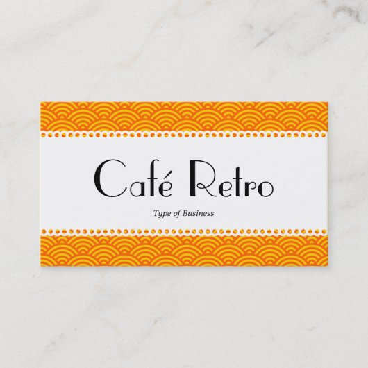 Café Retro (Scalloped) - Muster für Fischfang Visitenkarte (Vorderseite)