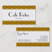 Café Retro (Scalloped) - Muster für Fischfang Visitenkarte (Vorne/Hinten)