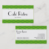Café Retro (Scalloped) - Muster für Fischfang Visitenkarte (Vorne/Hinten)