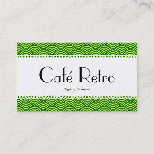 Café Retro (Scalloped) - Muster für Fischfang Visitenkarte (Vorderseite)