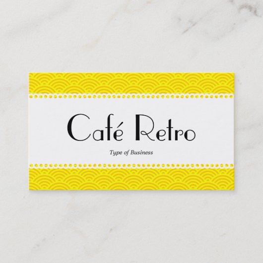 Café Retro (Scalloped) - Muster für Fischfang Visitenkarte (Vorderseite)